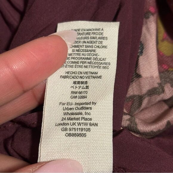 Free People Morning Light Long Sleeve Purple Maroon Floral Dress- Size 4 - Picture 11 of 12